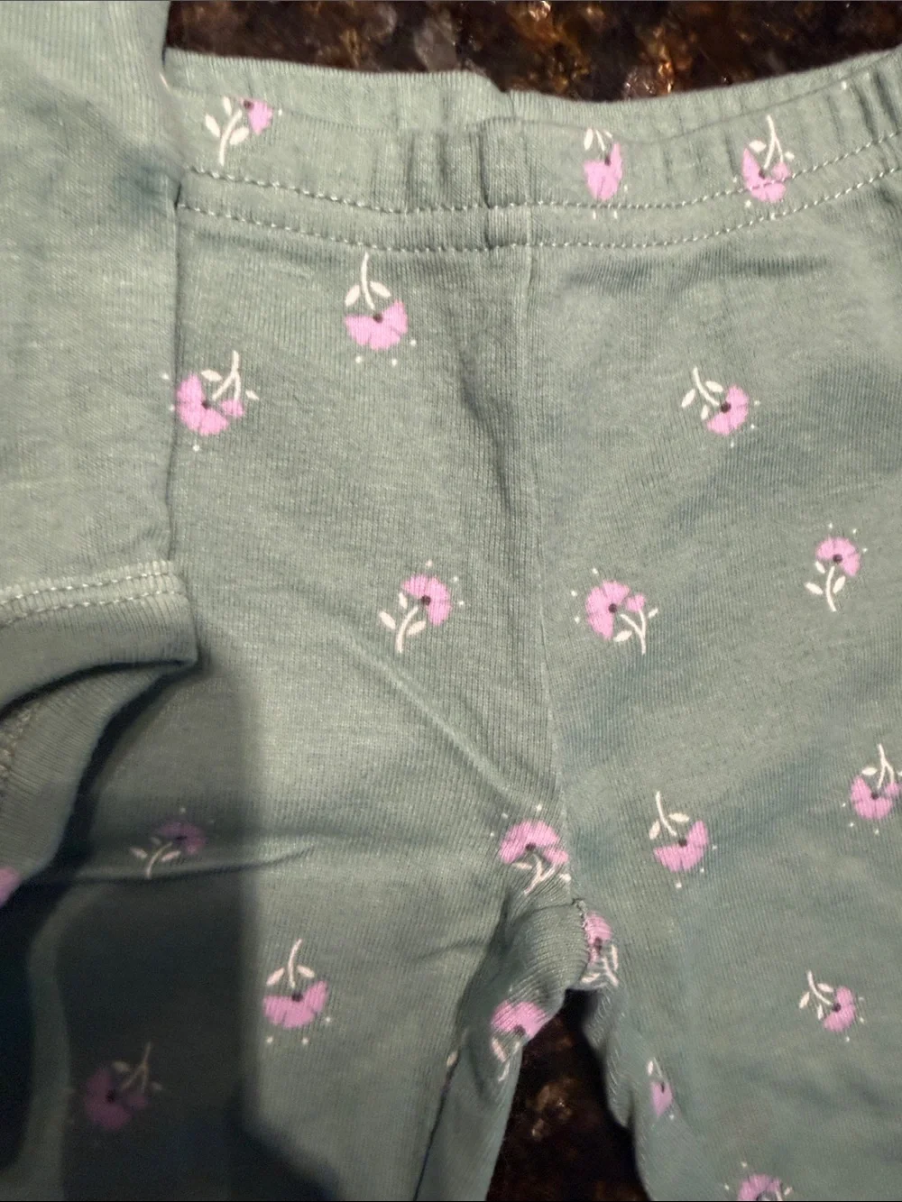 Baby Green Floral Two-Piece Set - Pants & Onesie - Snap Bottom - 3 Month - Picture 3 of 5